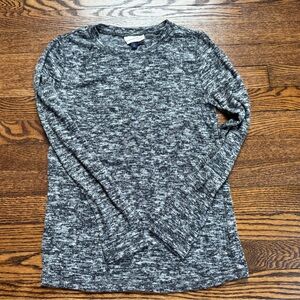 Universal Thread Black Gray Marled Knit Long Sleeve Top Size Small